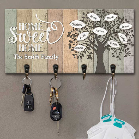 Home Sweet Home - Personalized Key Hanger, Key Holder - Gift For Couples, Husband Wife