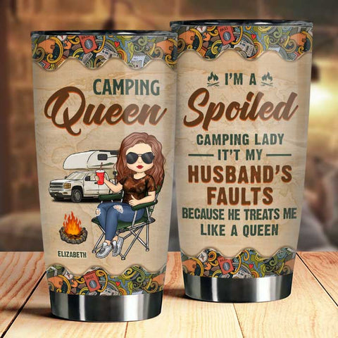Camping Queen - Personalized Tumbler - Gift For Camping Lovers
