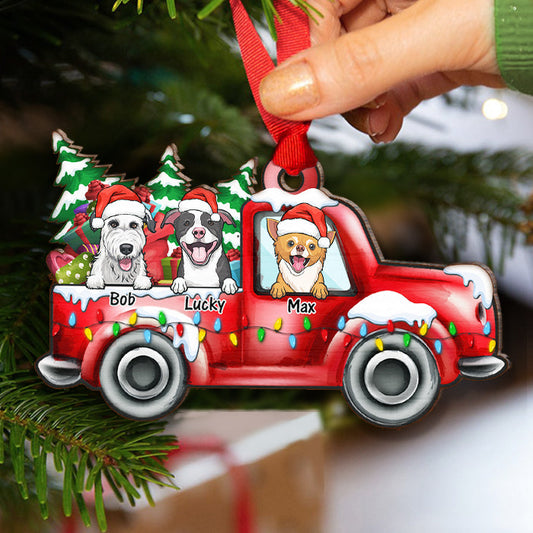Happy Christmas With Dog And Cat - Personalized Ornament