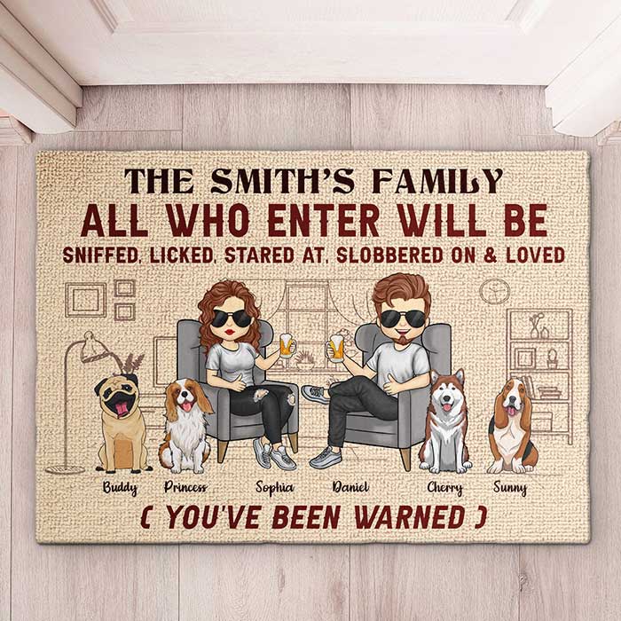 You've Been Warned - Personalized Decorative Mat - Gift For Pet Lovers