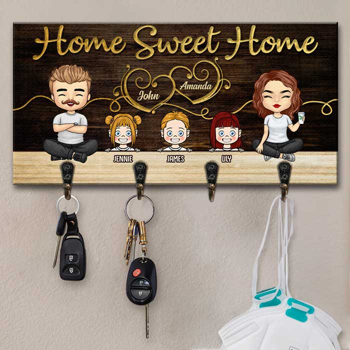Our Life Our Sweet Home - Personalized Key Hanger, Key Holder - Gift For Couples, Husband Wife