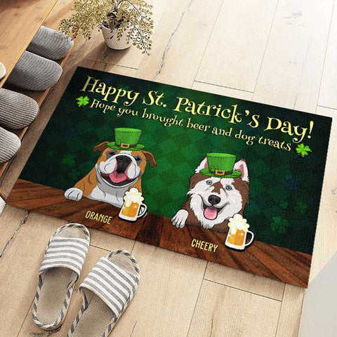 Happy Saint Patrick's Day, Hope You Brought Beer - Personalized Decorative Mat