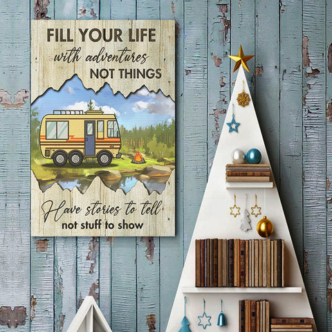 Fill Your Life With Adventures Not Things - Personalized Vertical Poster
