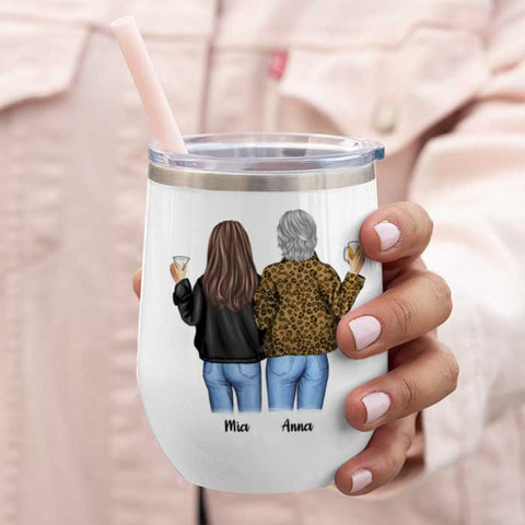 Like Mother Like Daughter - Gift For Mom, Personalized Wine Tumbler
