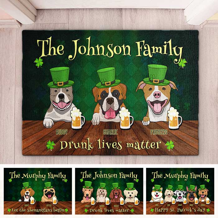 Family Celebrate Saint Patrick's Day - Drunk Lives Matter - Personalized Decorative Mat