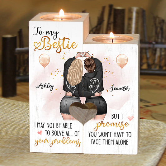 I Promise You Won't Have To Face Them Alone - Personalized Candle Holder