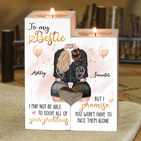 I Promise You Won't Have To Face Them Alone - Personalized Candle Holder