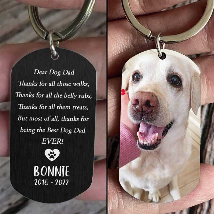 Thanks For All Those Walks - Upload Image, Gift For Dog Lovers - Personalized Keychain