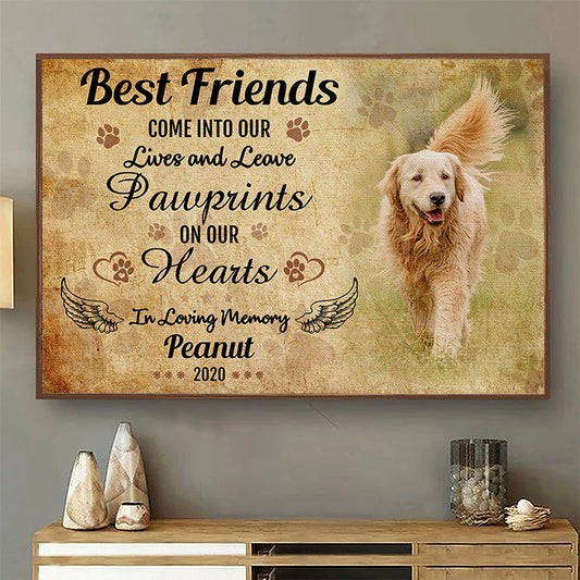 Pawprints On Our Hearts - Gift For Dog Lovers - Personalized Horizontal Poster