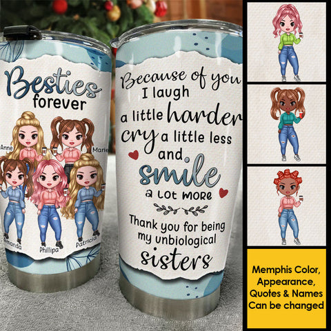 Because Of You, I Smile A Lot More - Personalized Tumbler