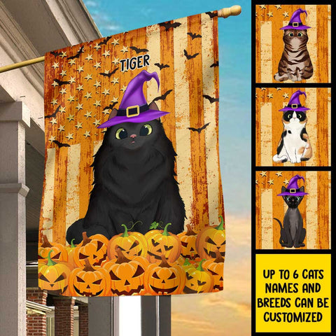 Halloween For Cats - Happy Halloween With Your Cats - Personalized Funny Cat Flag