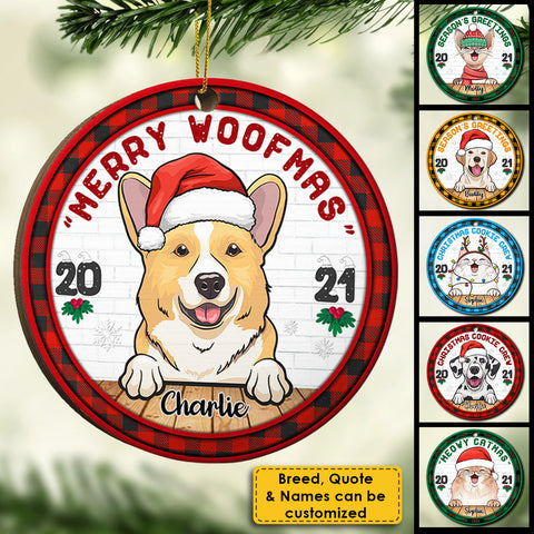 Christmas Cookie Crew - Dogs And Cats - Personalized Round Ornament