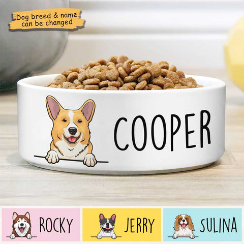 Solid Color, Gift For Dog Lovers - Personalized Custom Dog Bowls
