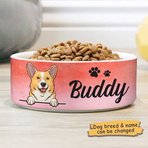 Pink Coral, Gift For Dog Lovers - Personalized Custom Dog Bowls