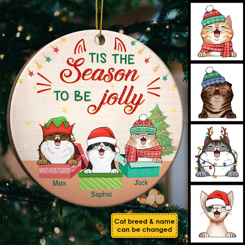 Tis The Season To Be Jolly - Personalized Round Ornament