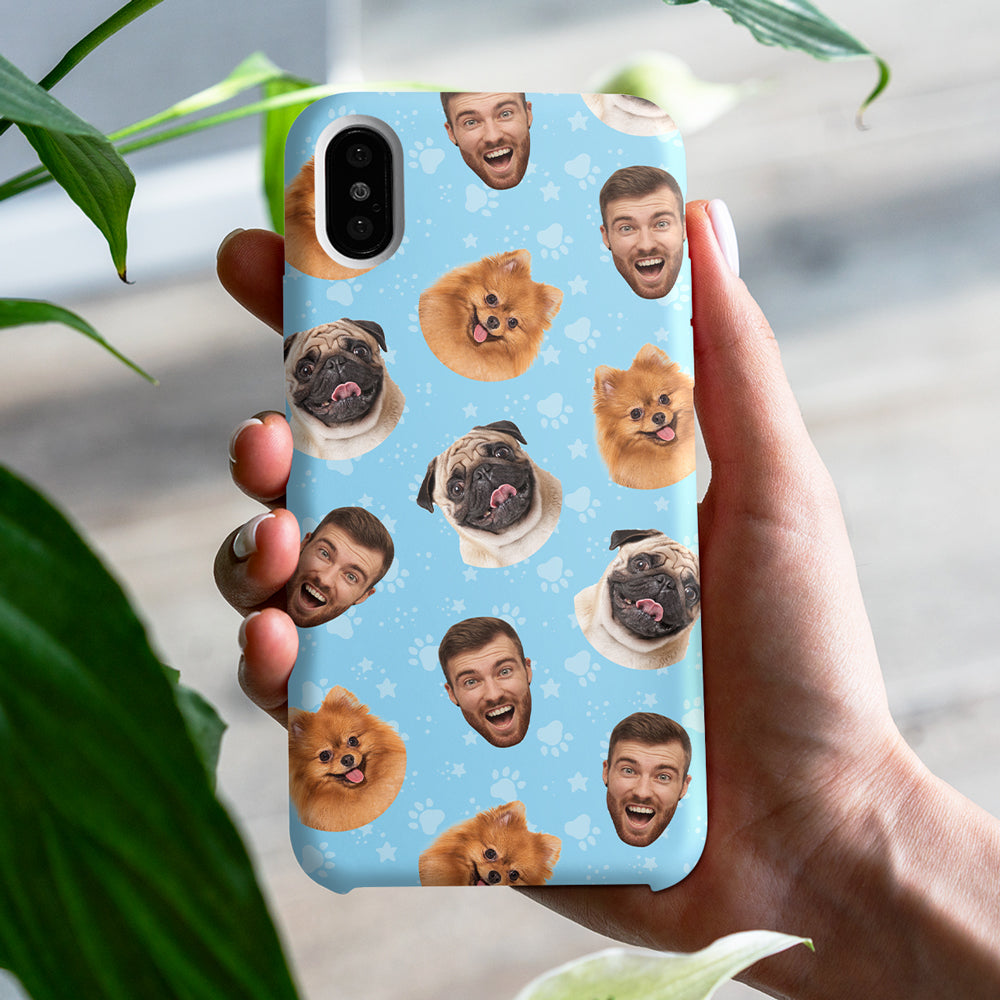 Colorful Paw And Humans - Upload Image, Gift For Pet Lovers - Personalized Phone Case