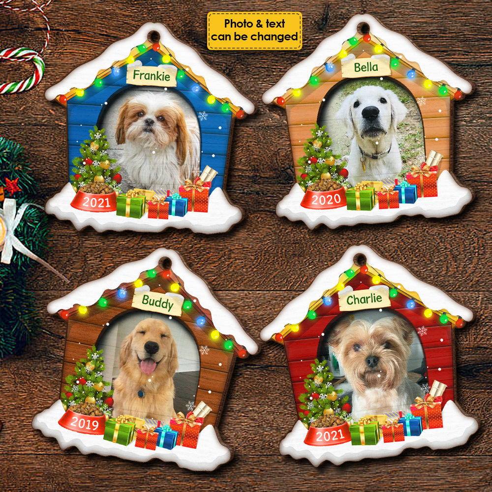 Christmas Dog House - Christmas Is On Its Way - Upload Pet Photo - Personalized Shaped Ornament