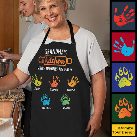Grandma's Kitchen Where Memories Are Made - Gift For Mom, Gift For Grandma - Personalized Apron