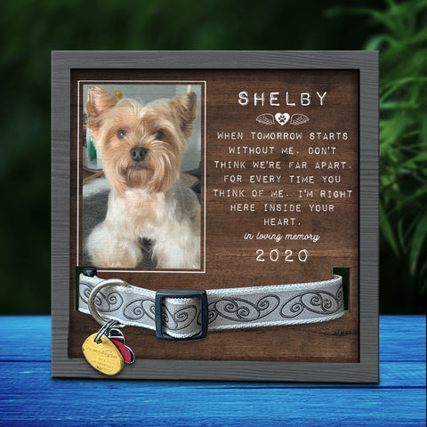 I'm Right Here Inside Your Heart - Upload Image, Personalized Memorial Pet Loss Sign (9x9 inches)
