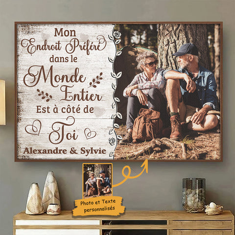 Mon Endroitpr??f??r??est?ÿc??t?? De Toi - T??l??charger Une Image, Cadeau Pour Les Couples, Mari Et Femme - Personalized Horizontal Poster French