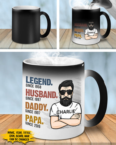 The Legend Husband - Gift For Dad, Funny Personalized Color Changing Mug