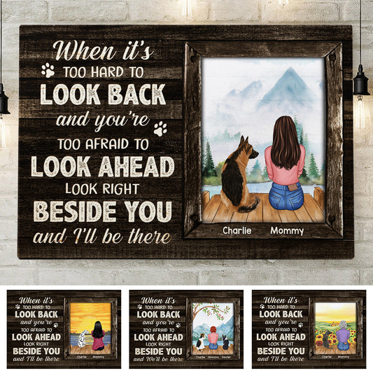 Look Right Beside You And We'll Be There - Personalized Horizontal Canvas