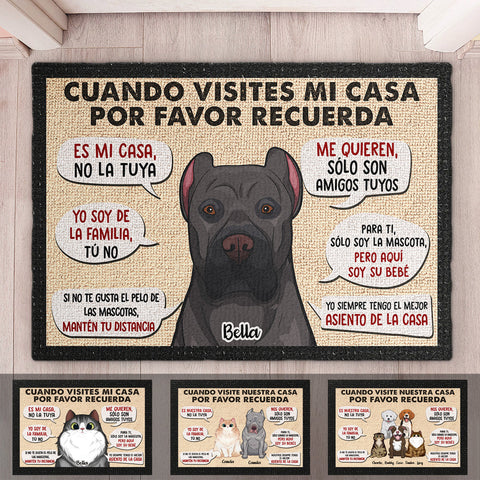 Cuando Visites Mi/Nuestra Casa Por Favor Recuerda - Personalized Decorative Mat Spanish