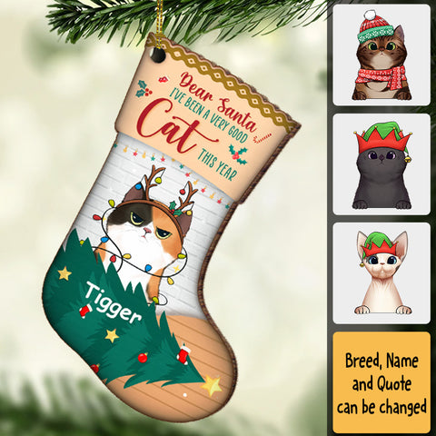 I've Been A Very Good Cat - Dear Santa, Happy Christmas - Personalized Shaped Ornament