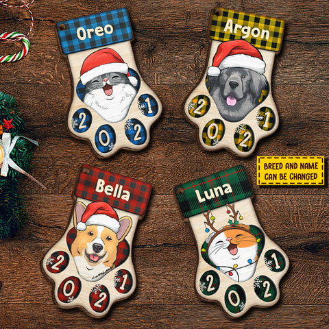 Happy Pawlidays- Christmas Dogs And Smiling Cats - Personalized Shaped Ornament
