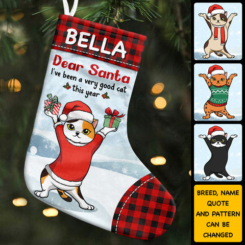 Have A Lovely Christmas With Cat - Cat Christmas Costumes - Personalized Christmas Stocking