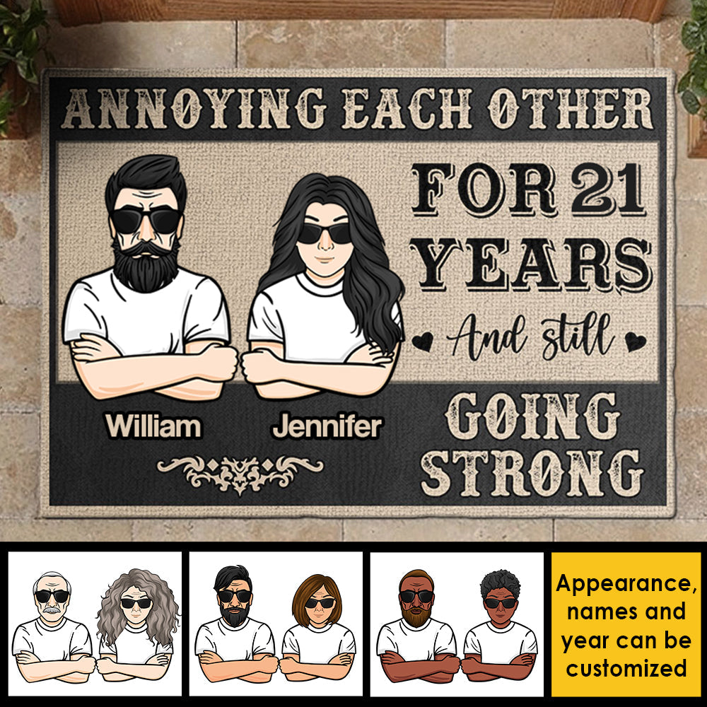 Annoying Each Other For Many Years And Still Going Strong - Gift For Couples, Husband Wife, Personalized Decorative Mat