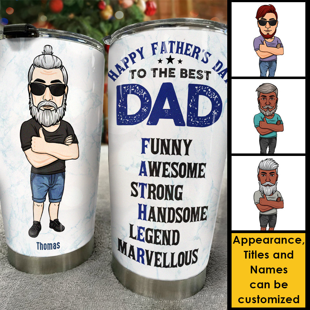 To The Best Dad - Personalized Tumbler - Gift For Dad, Gift For Father's Day
