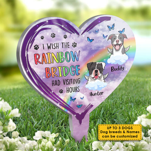 Rainbow Bridge - Dog Memorial - Personalized Garden Stake