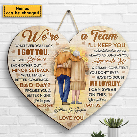 Whatever You Lack, I Got You - Gift For Couples, Husband Wife - Personalized Shaped Wood Sign