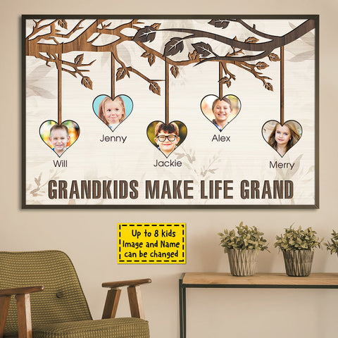 Let Grandkids Make Life Grand - Personalized Horizontal Poster
