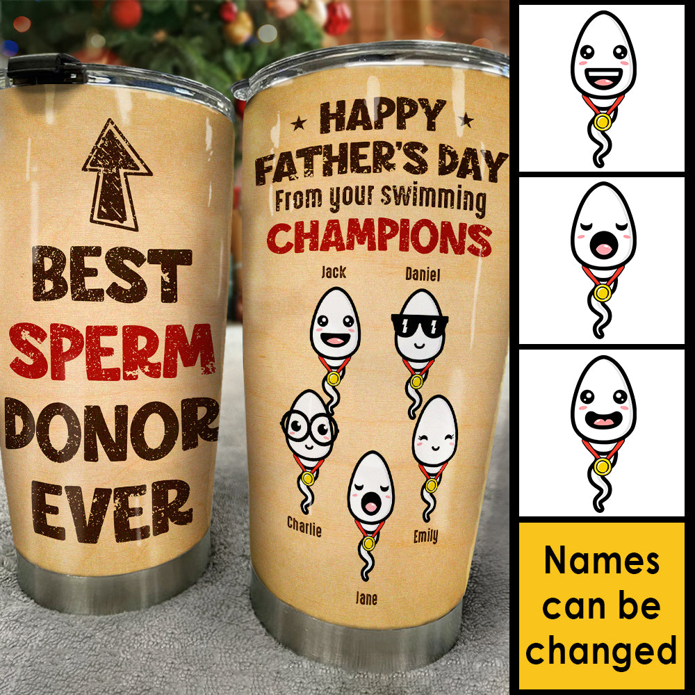 From Your Swimming Champions Happy Father's Day - Gift For Dad, Gift For Father's Day - Personalized Tumbler