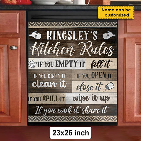 Kitchen Rules - Personalized Dishwasher Cover