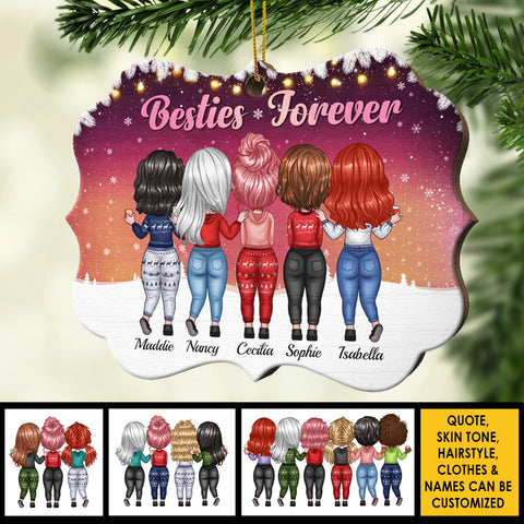 Not Sisters By Blood But Sisters By Heart - Personalized Shaped Ornament