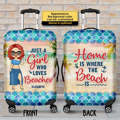 Home Is Where The Beach Is - Personalized Luggage Cover