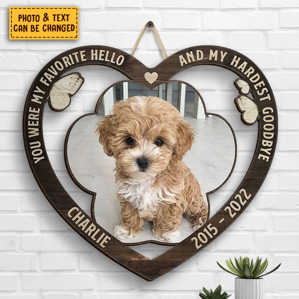 Forever In My Heart, Pet Paw - Upload Image, Personalized Shaped Wood Sign