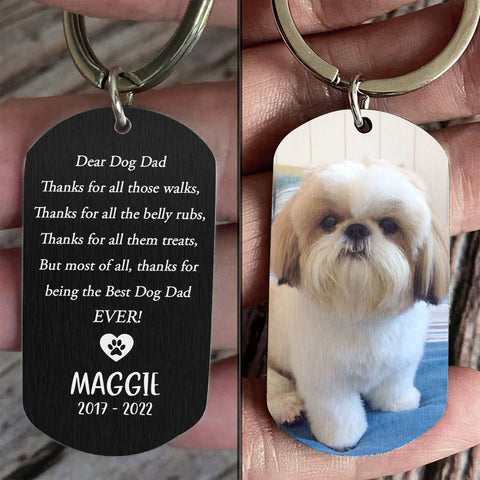 Thanks For All Those Walks - Upload Image, Gift For Dog Lovers - Personalized Keychain