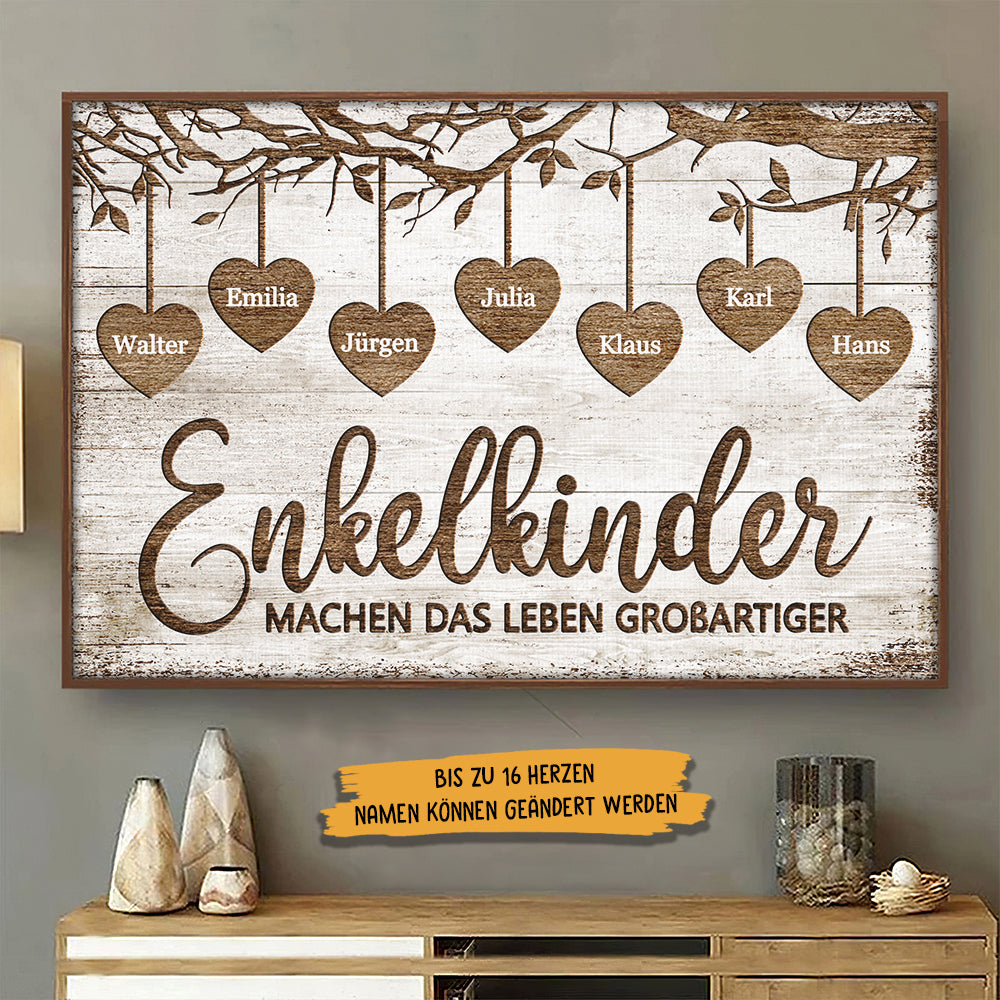 Enkelkinder Machen Das Leben Gro??artiger - Personalized Horizontal Poster German