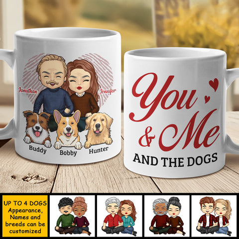 You, Me & The Dogs - Personalized Mug - Gift For Couples, Husband Wife