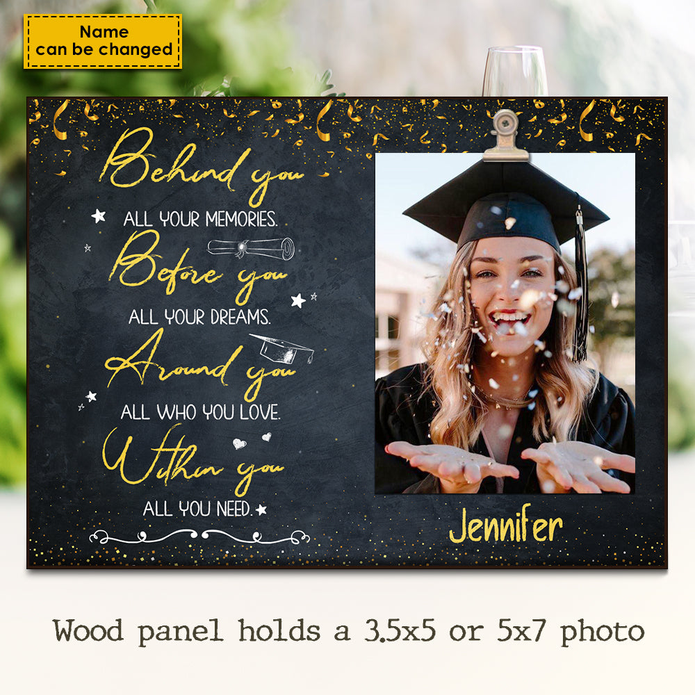 Behind You All Your Memories Before You All Your Dreams - Personalized Photo Frame