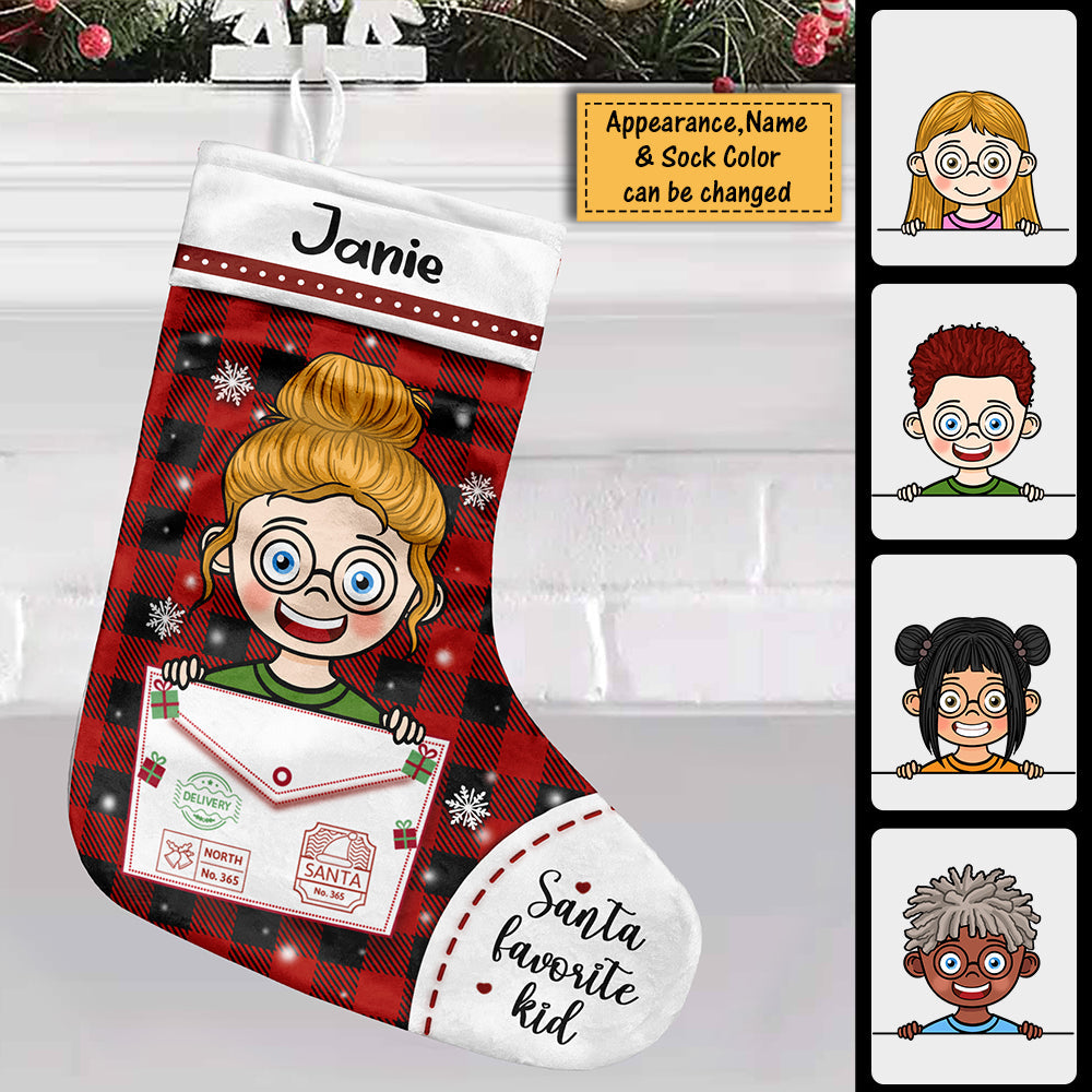 Santa's Favorite Kid - Happy Christmas - Personalized Christmas Stocking