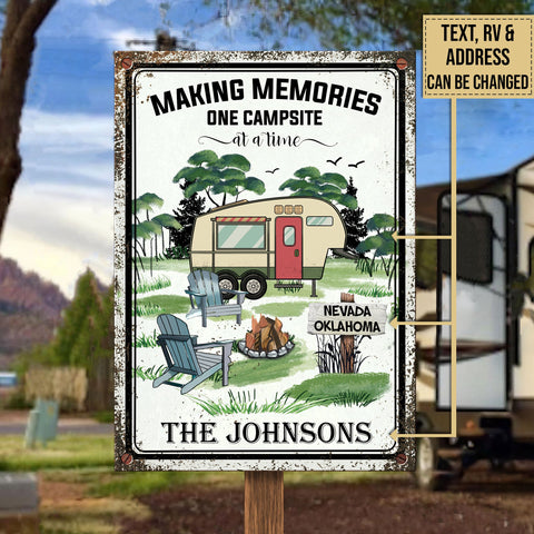 Happy Campers - Camping Personalized Metal Sign