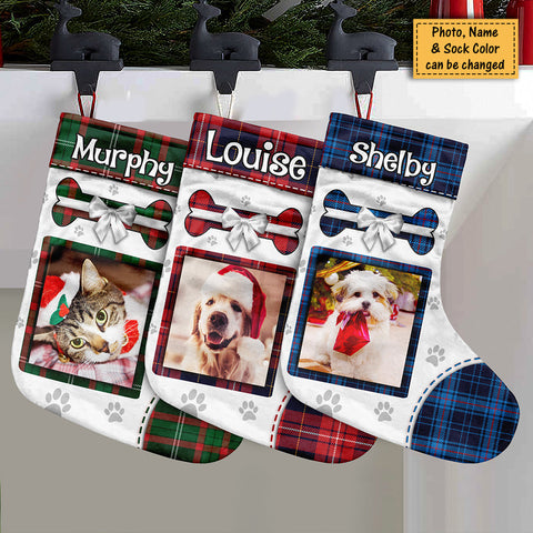 Have A Fetching Christmas - Upload Pet Photo - Personalized Christmas Stocking