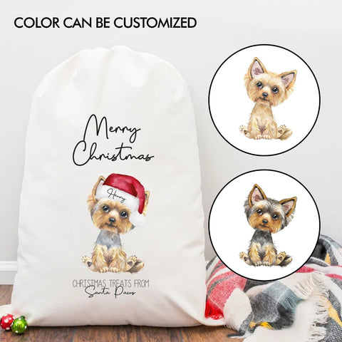 Personalized Yorkshire Terrier Christmas Treat Bag - Dog Christmas Treat Bag
