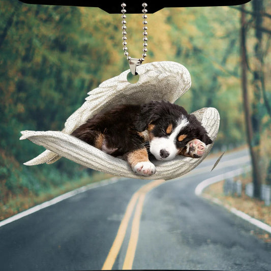 Bernese Mountain Sleeping Angel Wing - Memorial Dog Lover Rear View Mirror Car Accessories