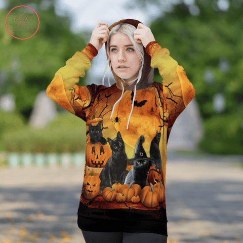 Black Cat Pumpkin Halloween 3D T-shirt, Hoodie, Sweatshirts All Over Print